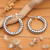 Sterling silver half-hoop earrings, 'Polka Dot Trends' - Polka Dot-Patterned Sterling Silver Half-Hoop Earrings (image 2) thumbail