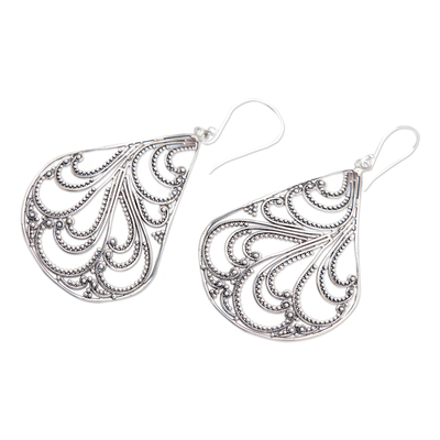 Sterling silver filigree dangle earrings, 'Elegance in Bali' - Balinese Classic Sterling Silver Filigree Dangle Earrings