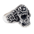 Sterling silver cocktail ring, 'Underworld Queen' - Floral Skull-Shaped Sterling Silver Cocktail Ring from Bali