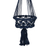 Macrame cotton flower pot hanger, 'Midnight Nature' - Handwoven Macrame Midnight Cotton Flower Pot Hanger