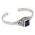 Amethyst cuff bracelet, 'Purple Deity' - Traditional Floral Two-Carat Faceted Amethyst Cuff Bracelet