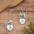 Blue topaz and cultured pearl dangle earrings, 'A Loyal Romance' - Heart-Shaped Blue Topaz and Cultured Pearl Dangle Earrings