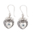 Blue topaz and cultured pearl dangle earrings, 'A Loyal Romance' - Heart-Shaped Blue Topaz and Cultured Pearl Dangle Earrings thumbail