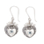 Blue topaz and cultured pearl dangle earrings, 'A Loyal Romance' - Heart-Shaped Blue Topaz and Cultured Pearl Dangle Earrings