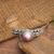 Cultured pearl cuff bracelet, 'Pink Moonlight' - Traditional Pink Cultured Pearl Cuff Bracelet from Bali