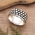 Men's sterling silver band ring, 'Hero's Dots' - Men's Polka-Dot Patterned Sterling Silver Band Ring (image 2) thumbail