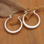 Sterling silver hoop earrings, 'Glow Today' - Minimalist-Inspired Round Sterling Silver Hoop Earrings (image 2) thumbail