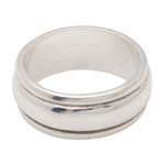 Men's sterling silver spinner ring, 'Gallant Me' - Men's Polished Sterling Silver Spinner Ring Made in Bali
