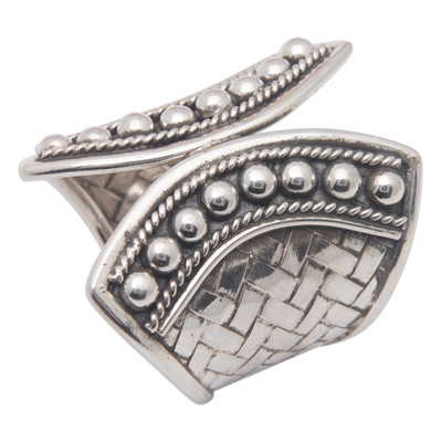 Sterling silver cocktail ring, 'Classically United' - Classic Polished Sterling Silver Cocktail Ring from Bali