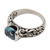 Blue topaz single stone ring, 'Azure Vine Embrace' - Sterling Silver Single Stone Ring with 2.5 Carat Blue Topaz