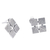 Sterling silver button earrings, 'Rhombus Splendor' - Sterling Silver Rhombus Button Earrings with Textured Finish