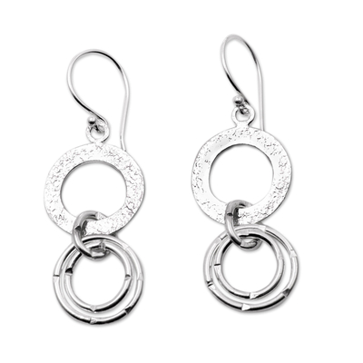 Curated Gift Set, 'Circle of Hope' - Sterling Silver Bracelet and Earrings Curated Gift Set
