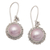 Cultured mabe pearl dangle earrings, 'Moon Shade' - 925 Silver Dangle Earrings with Pink Cultured Mabe Pearls thumbail