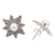 Aretes de perlas cultivadas - Pendientes de botón de estrella de plata de ley con perlas cultivadas