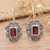 Garnet drop earrings, 'Palace of the Lovers' - Classic Sterling Silver Drop Earrings with Garnet Jewels (image 2) thumbail