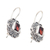 Garnet drop earrings, 'Palace of the Lovers' - Classic Sterling Silver Drop Earrings with Garnet Jewels (image 2b) thumbail