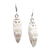 Hand-carved dangle earrings, 'Angelical Owl' - Hand-Carved Owl Dangle Earrings with Silver Hooks from Bali thumbail