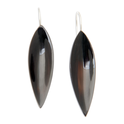 Sterling silver drop earrings, 'Mystery Petals' - Polished Petal-Shaped Sterling Silver Drop Earrings
