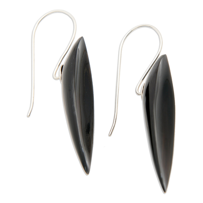 Sterling silver drop earrings, 'Mystery Petals' - Polished Petal-Shaped Sterling Silver Drop Earrings