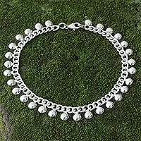 Sterling silver anklet, 'Palace Charms'