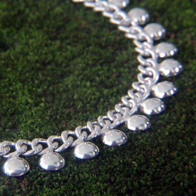 Sterling silver anklet, 'Palace Charms' - Handmade Sterling Silver Anklet