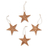 Wood ornaments, 'Morning Grace' (set of 4) - Set of 4 Traditional Star-Shaped Suar Wood Ornaments