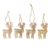 Wood holiday ornaments, 'Glorious Reindeer' (set of 4) - Set of 4 Golden Albesia Wood Holiday Reindeer Ornaments