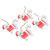 Weihnachtsornamente aus Holz, „Santa Felines“ (4er-Set) – Set mit 4 handgefertigten roten und weißen Katzen-Weihnachtsornamenten
