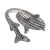 Sterling silver wrap ring, 'The Warrior of the Depths' - Megalodon-Shaped Sterling Silver Wrap Ring from Bali thumbail