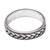 Sterling silver band ring, 'Sharp Braids' - Geometric Braid-Patterned Sterling Silver Band Ring