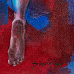 'Rhonda' - Artistic Nude Acrylic and Oil Painting in Red and Blue