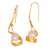 Gold-plated cultured pearl drop earrings, 'Flowing Sea' - Modern Spiral Gold-Plated Brass Cultured Pearl Drop Earrings