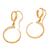 Gold-plated dangle earrings, 'Radiant Full Moon' - Modern 18k Gold-Plated Brass Dangle Earrings with Hoops