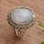 Rainbow moonstone cocktail ring, 'Queen Moonlight' - Traditional Natural Rainbow Moonstone Cocktail Ring (image 2b) thumbail