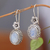 Rainbow moonstone dangle earrings, 'Queen Moonlight' - Traditional Natural Rainbow Moonstone Dangle Earrings (image 2) thumbail
