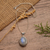 Rainbow moonstone pendant necklace, 'Queen Moonlight' - Traditional Natural Rainbow Moonstone Pendant Necklace