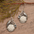 Blue topaz dangle earrings, 'Loyal Spring' - Floral and Leafy Sterling Silver Blue Topaz Dangle Earrings (image 2) thumbail