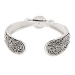 Blue topaz and rainbow moonstone cuff bracelet, 'Charming Shades' - Traditional Blue Topaz and Rainbow Moonstone Cuff Bracelet