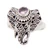 Amethyst cocktail ring, 'Wonderful Ganesha' - Silver & Amethyst Ring of Elephant-Headed Hindu God Ganesha (image 2b) thumbail