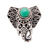 Reconstituted turquoise cocktail ring, 'Sublime Ganesha' - Elephant-Headed God Ganesha Reconstituted Turquoise Ring