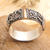 Gold-accented band ring, 'Precious Wish' - Sterling Silver Band Ring with 18k Gold Accents from Bali