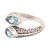 Blue topaz wrap ring, 'Two Marvels' - Sterling Silver Wrap Ring with Two Faceted Blue Topaz Stones (image 2c) thumbail