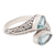 Blue topaz wrap ring, 'Two Marvels' - Sterling Silver Wrap Ring with Two Faceted Blue Topaz Stones (image 2d) thumbail