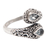Blue topaz wrap ring, 'Two Delights' - Balinese 925 Silver Wrap Ring with Two Blue Topaz Gemstones