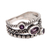 Amethyst multi-stone ring, 'Heavenly Trio' - Sterling Silver Cocktail Ring with Three Amethyst Stones (image 2c) thumbail
