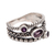 Amethyst multi-stone ring, 'Heavenly Trio' - Sterling Silver Cocktail Ring with Three Amethyst Stones