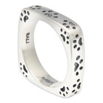 Sterling silver band ring, ‘Cute Paws’ - Inspirational Paw Print Themed Square 925 Silver Band Ring
