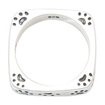 Sterling silver band ring, ‘Cute Paws’ - Inspirational Paw Print Themed Square 925 Silver Band Ring