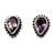 Amethyst stud earrings, 'Delighted Heart in Purple' - Sterling Silver Stud Earrings with Pear-Shaped Amethyst Gem