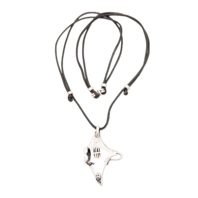Collar colgante de plata esterlina - Collar con colgante ajustable en plata de primera ley con forma de rayo